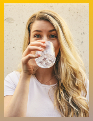 OMYfasting and enjoying a glass of iced water.  This lady is giving her body a break while it cleans itself.